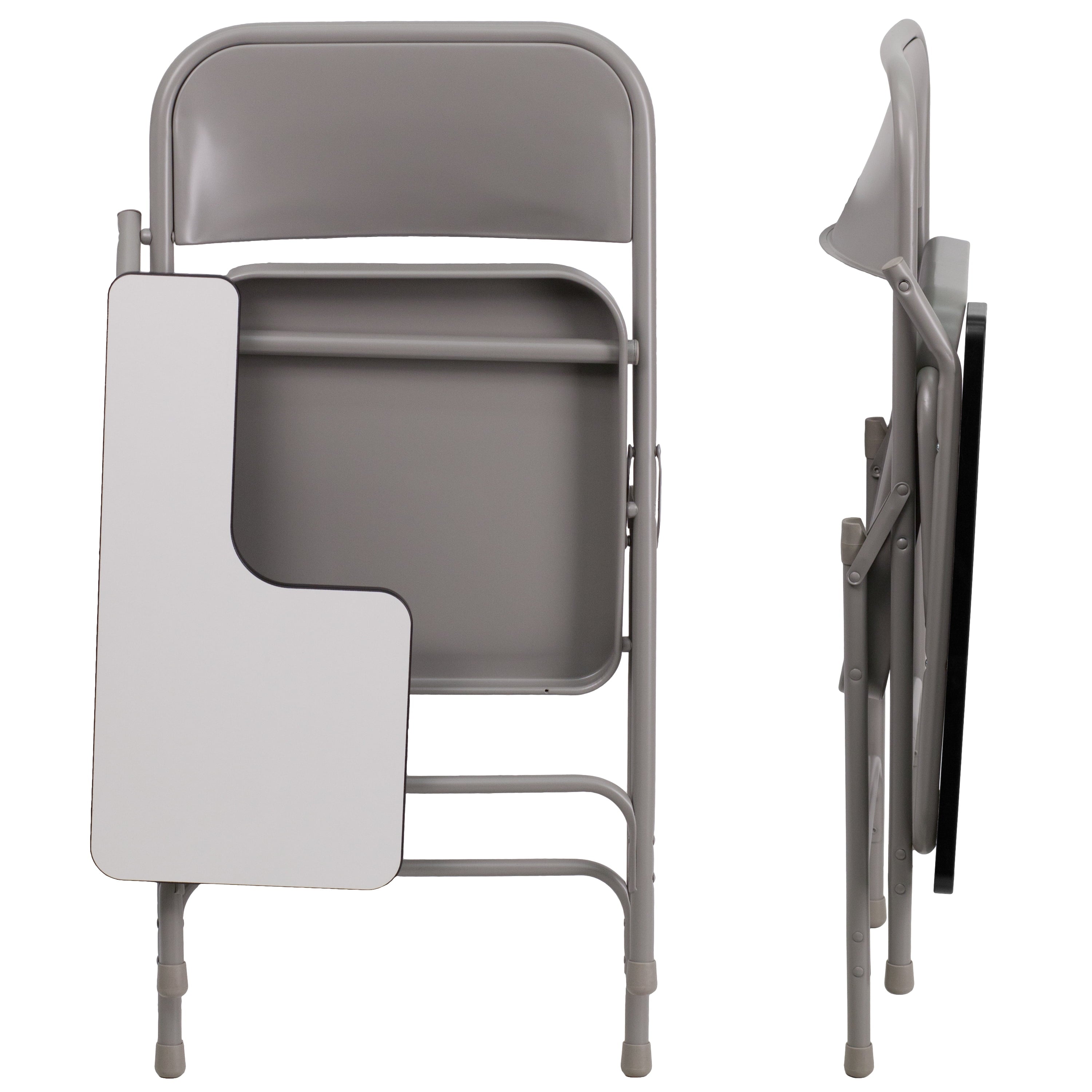 Flash Furniture 2 Pack Premium Steel Folding Chair with Right Handed Tablet Arm