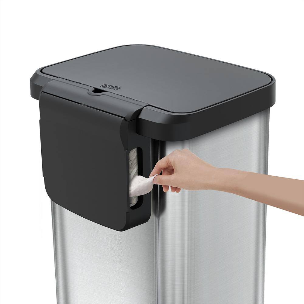 Glad 13 Gal. Stainless Steel Step Can with Antimicrobial Lid GLD-74506