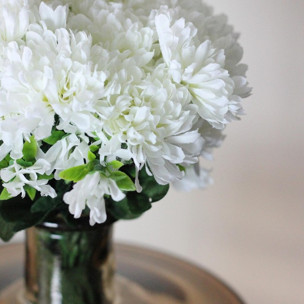 Green/white Flowering Chrysanthemum Artificial Floral Arrangement