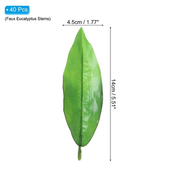 5.51x1.77 Artificial Silk Leaf，40 Pcs Artificial Greenery Fake Leaves