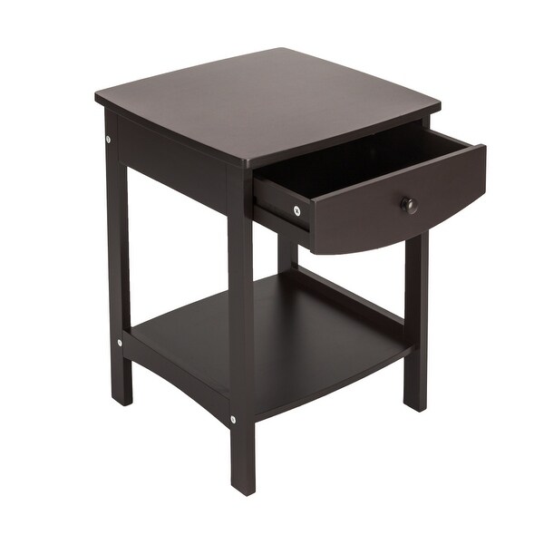 Coffee Side Table with Two Drawers Coffee - 17.32 x 17.32 x 21.85 INCH