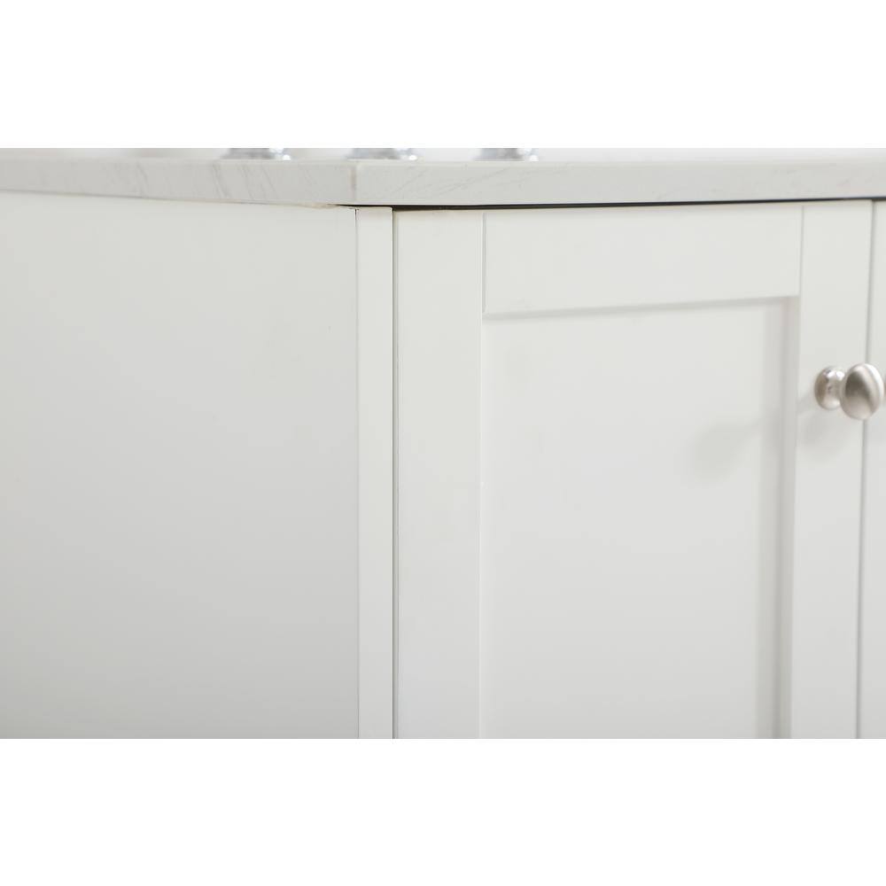 Timeless Home 60 in. W x 22 in. D x 34 in. H Double Bathroom Vanity in White with Calacatta Quartz TH36060White