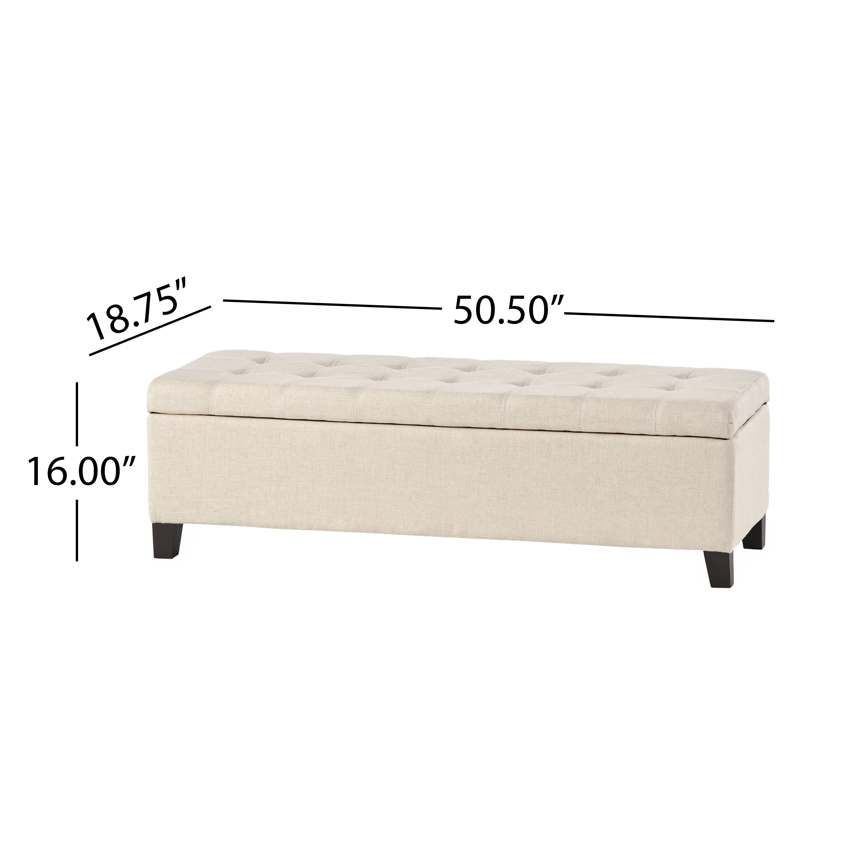 Santa Rosa Beige Tufted Fabric Storage Ottoman