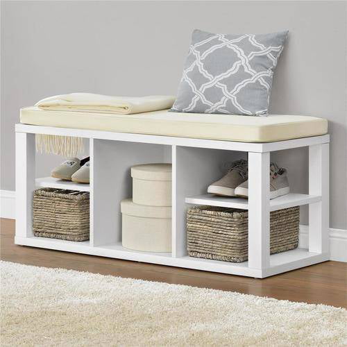 Ameriwood Home Parsons Storage Bench, Multiple Colors - white