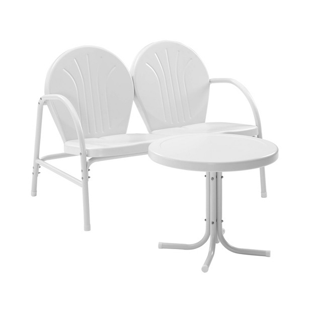 Griffith 2pc Outdoor Conversation Set White Crosley