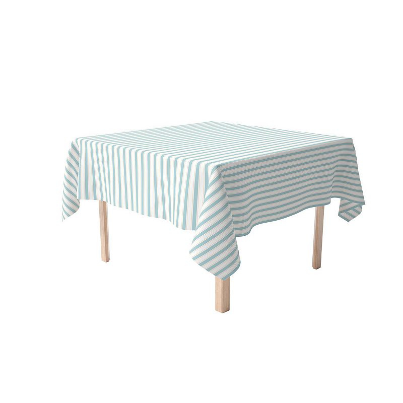 Square Tablecloth， 100% Cotton， 60x60， Blue Horizontal Stripe