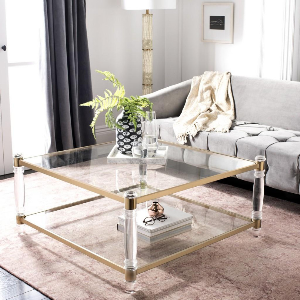 Adara Acrylic Coffee Table Bronze   Traditional   Coffee Tables   by AED Luxury Home Decor  Houzz