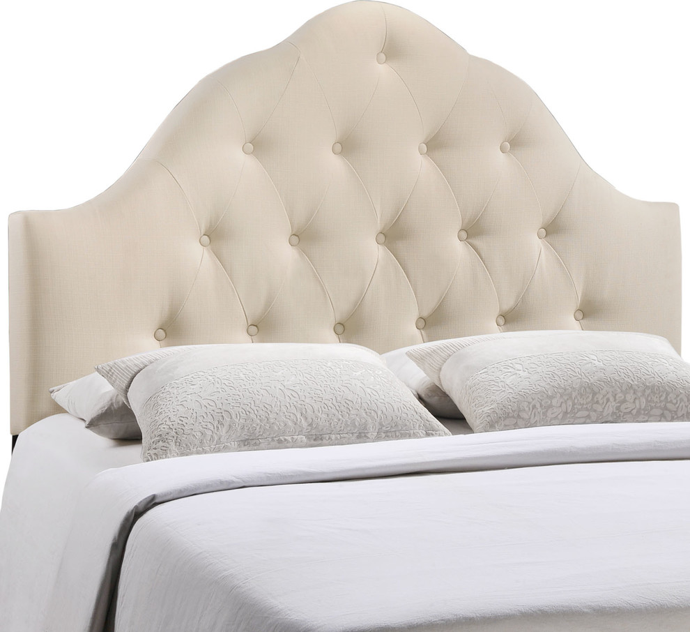 Sovereign Full Fabric Headboard  Ivory   Transitional   Headboards   by Homesquare  Houzz