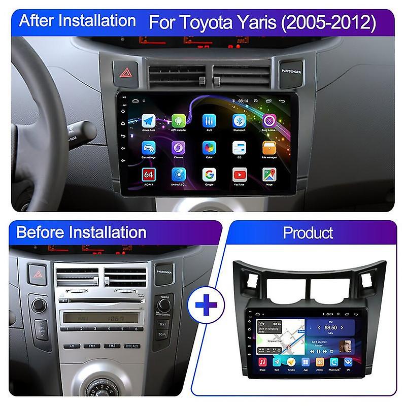 Car Radio Multimedia Player For Toyota Yaris 2005 - 2012 CarPlay Android Auto GPS Navigator Stereo