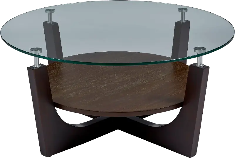 Four-Points Glass Espresso Cocktail Table