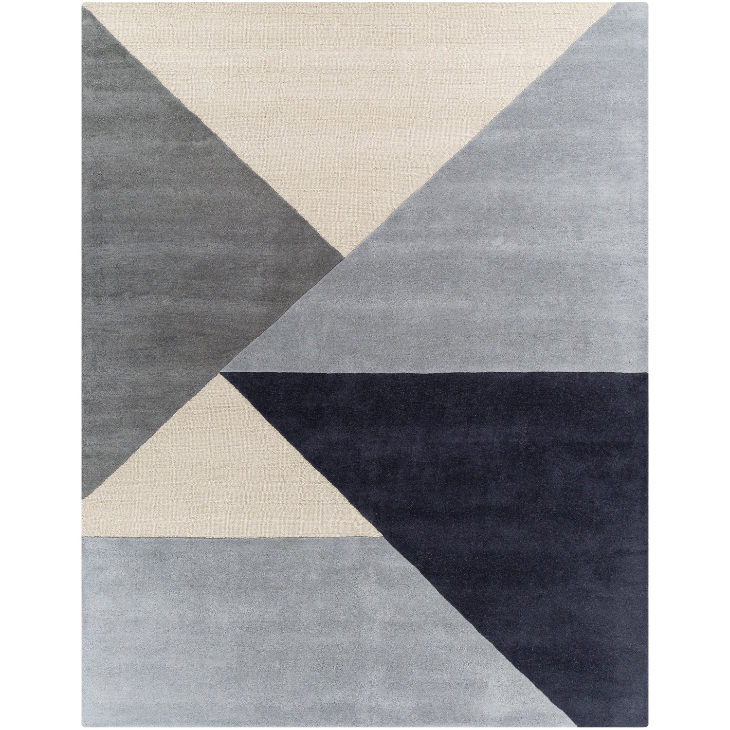 Kennedy Hand Tufted Rug in Navy, Taupe, Black