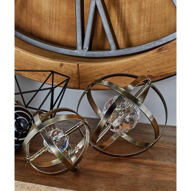 Set Of 3 Modern Spherical Iron Orbs Figurines Silver Olivia amp May