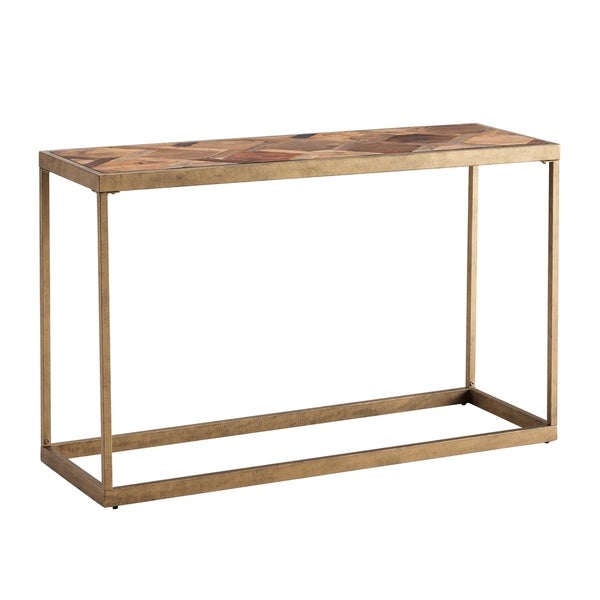 SEI Furniture Darren Farmhouse Reclaimed Wood and Metal Console Table