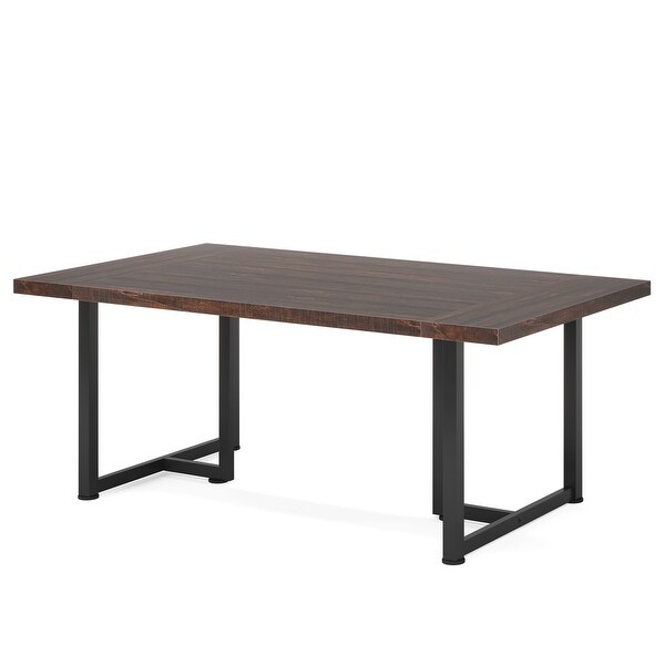 Large Kitchen Dining Table for 6，70.86'' Rectangular Dinner Tables with Steel Legs for Dining Room