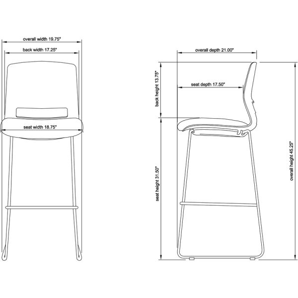 Lorell Arctic Series Bar Stool