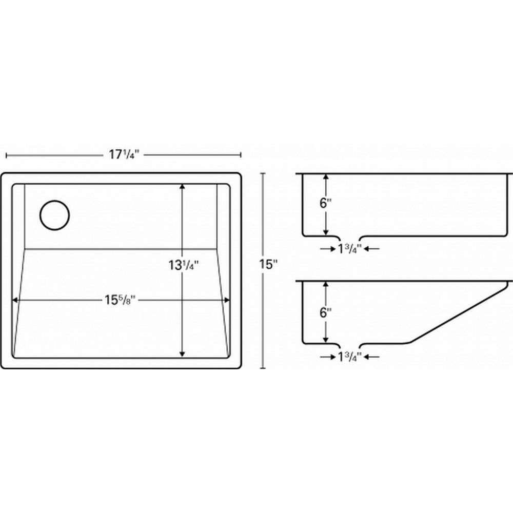 Karran 17.25 in. Bathroom Sink in Stainless Steel UV-1816