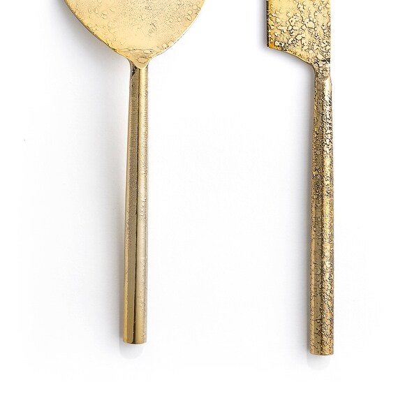 2-Piece Tube Gold Cake Serving Set