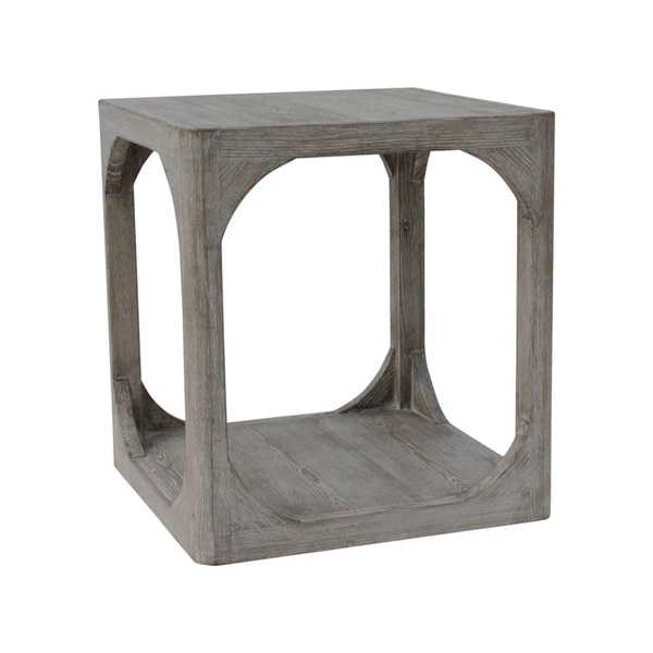 Artissance Versatile Peking Ming Side Table With Weathered White Wash， 24 Inch Tall