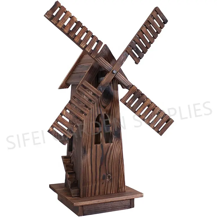 Yard Decorative Windmills Garden Wooden Carton Ornaments Garden Decoration Indoor Table Top Wooden Barrel Water Fountains 200pcs