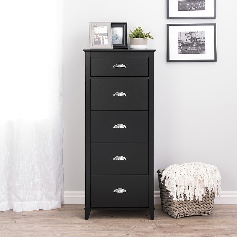 Prepac Black Yaletown 5 -Drawer Tall Dresser