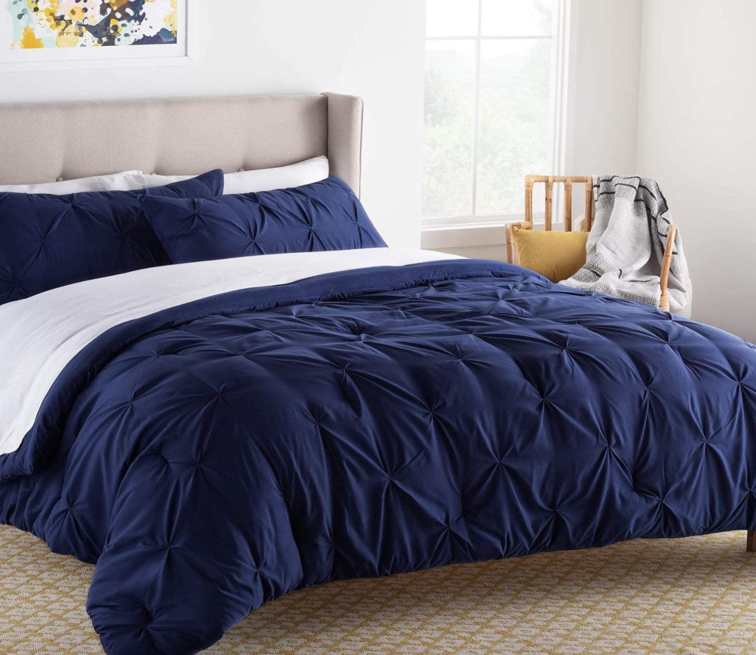 All-Season Quilted Comforter - Corner Duvet Tabs - Hypoallergenic - Plush Microfiber Fill - Machine Washable - Duvet Insert