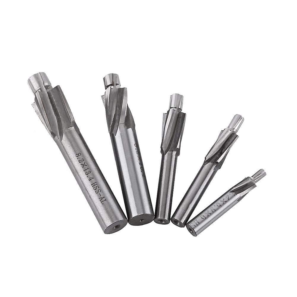 5pcs Countersink End Mill Cutter Slot Drill Bits Tool M3-m8 4 Flutes Hss-al