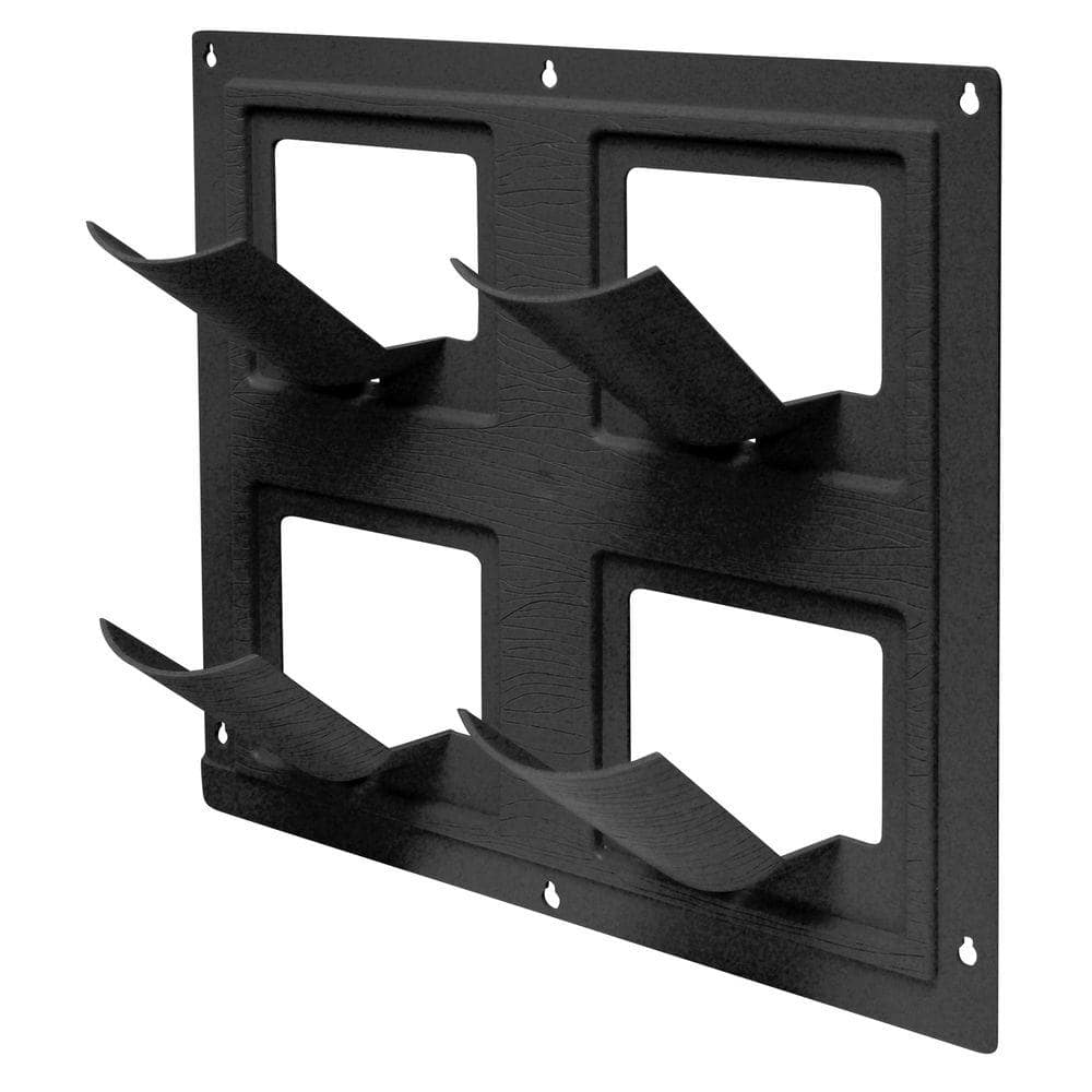 Emsco WallFlowers 17 in. Square Resin Living Wall Hanging Flower Planter in Black (4-Pot) 2492-1