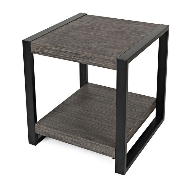 Pinnacle Modern Sled Loft End Table with Wire Brush Finish by Jofran