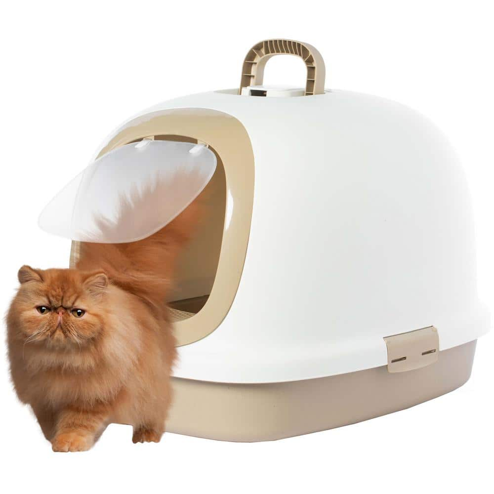 PAWSMARK Fully Enclosed Hooded Odor-Free Front Entry Cat Toilet QI003774.BN