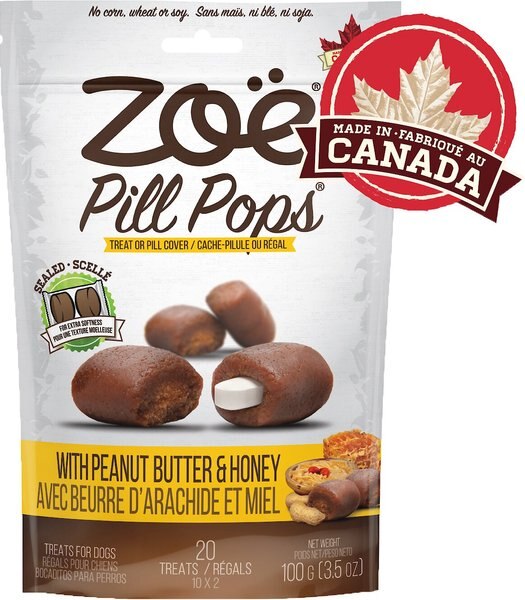 Zoe Pill Pops Peanut Butter with Honey Dog Treats