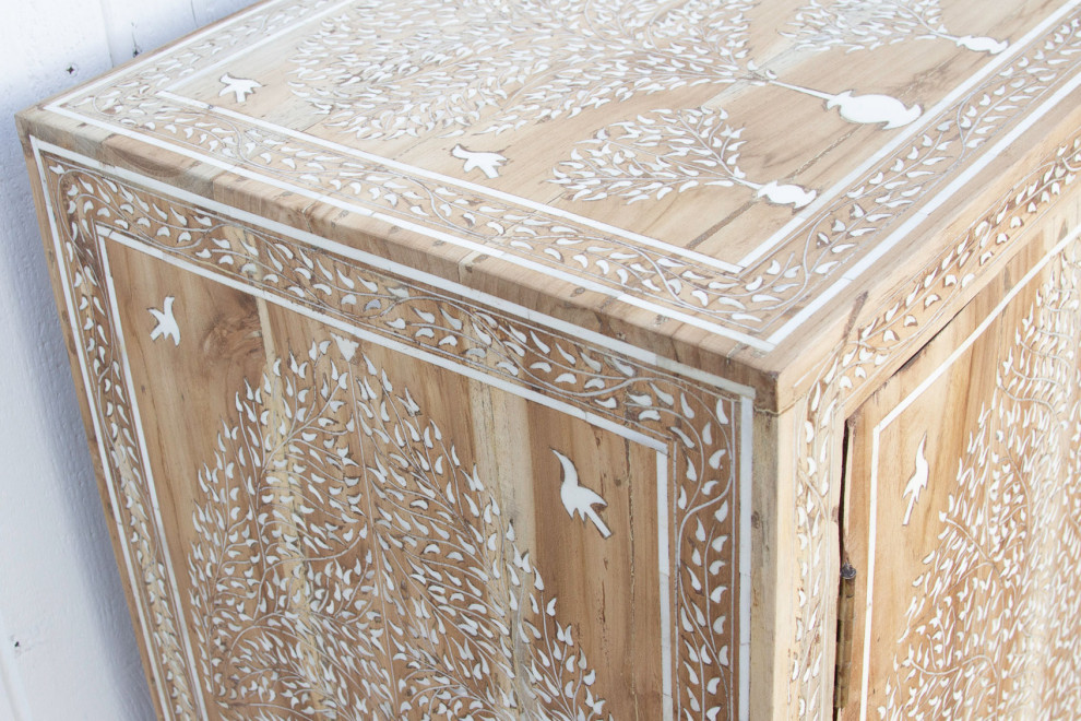 Finely Inlay Tree of Life Teak Buffet   Mediterranean   Accent Chests And Cabinets   by De cor  Houzz