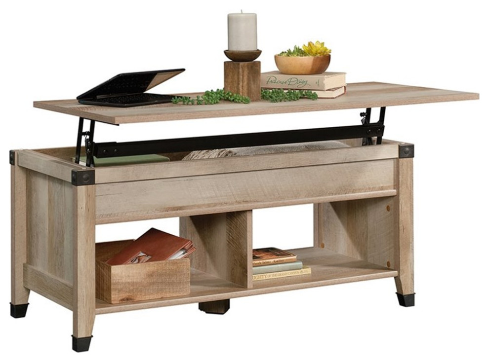 Sauder Carson Forge Engineered Wood/Metal Lift Top Coffee Table in Lintel Oak   Transitional   Coffee Tables   by Homesquare  Houzz