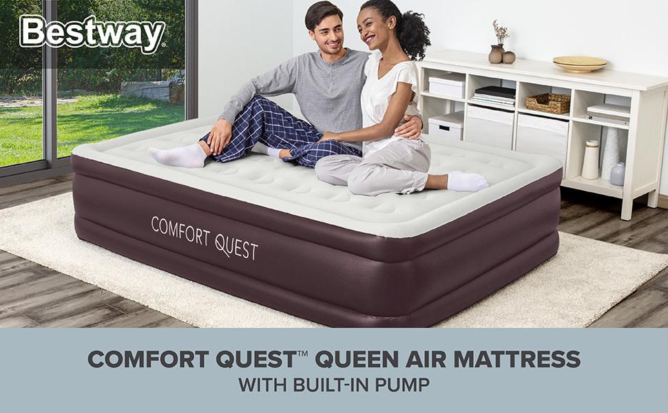 Bestway Comfort Quest 18 Air Mattress with Built-in Pump， Queen