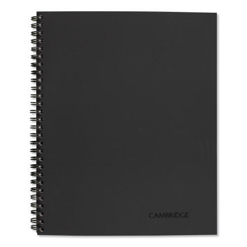 Cambridge Wirebound Guided Meeting Notes Notebook， 1 Subject， Meeting-Minutes/Notes Format， Dark Gray Cover， 11 x 8.25， 80 Sheets (06132)