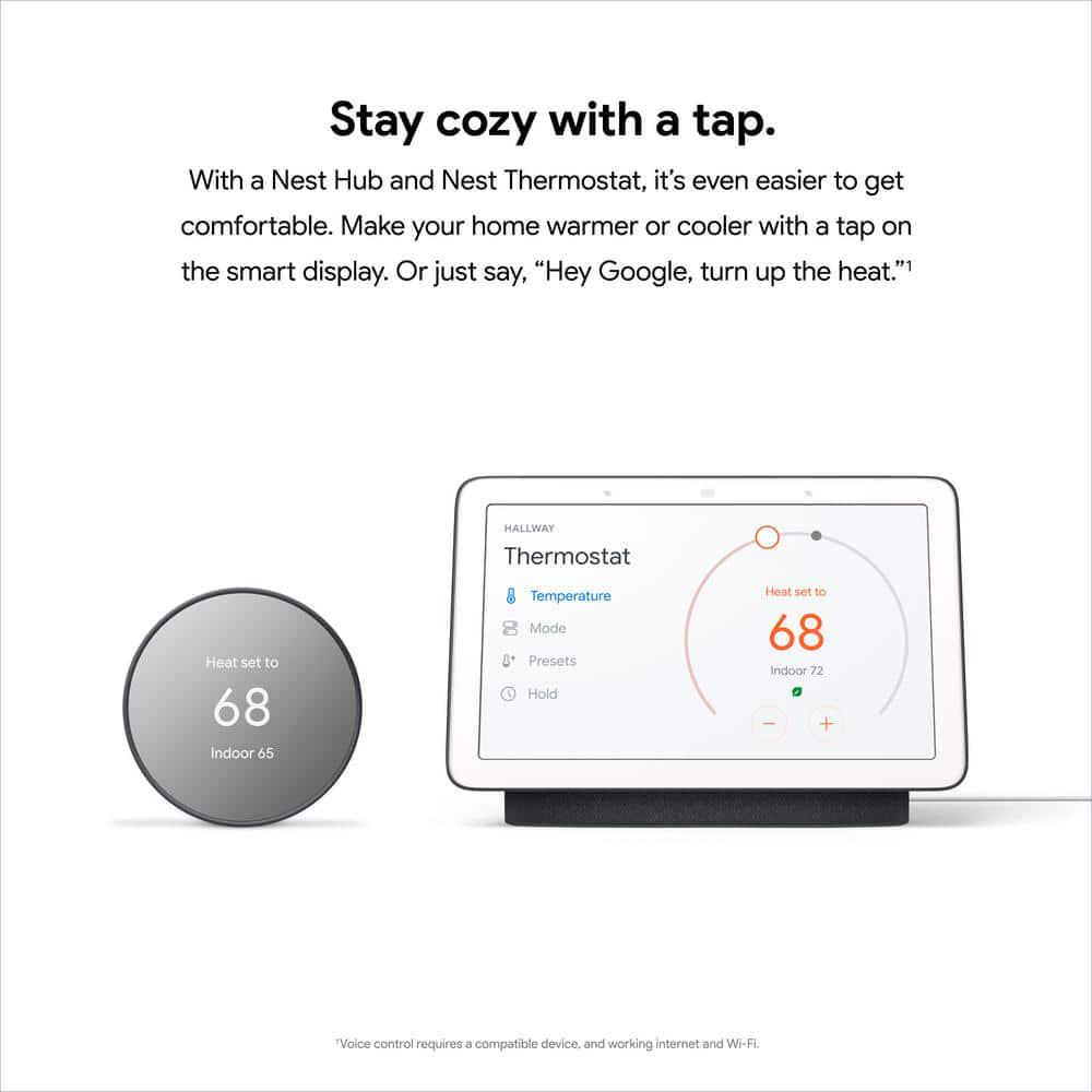 Google Nest Thermostat  Smart Programmable WiFi Thermostat  Charcoal