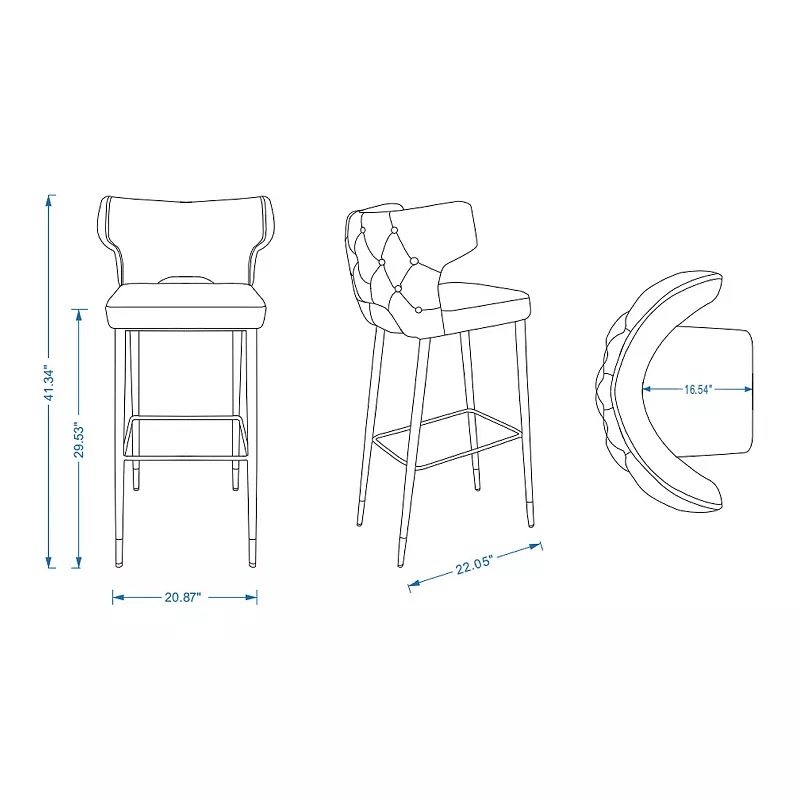 MANHATTAN COMFORT Holguin Bar Stool 2-piece Set