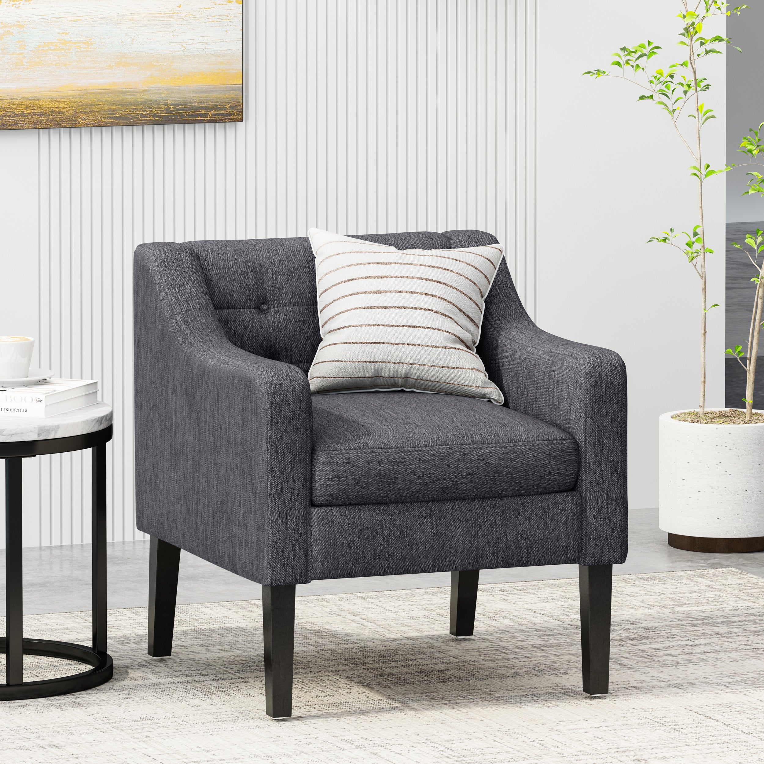 Aragon Contemporary Fabric Tufted Accent Chair