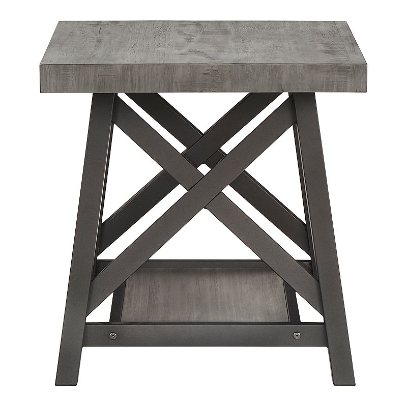 HomeVance Industrial Finish End Table