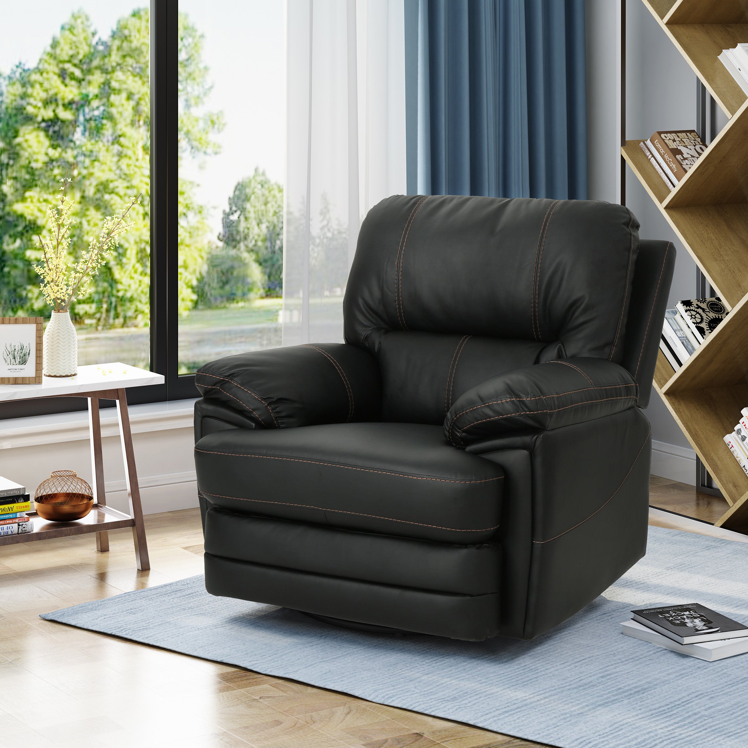 Laurent Bubba Leather Swivel Power Recliner