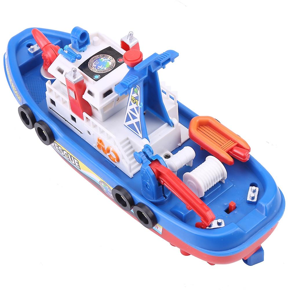 Children Kids Fireboat Toy Water Spraying Ship Model With Sound and Flash Light