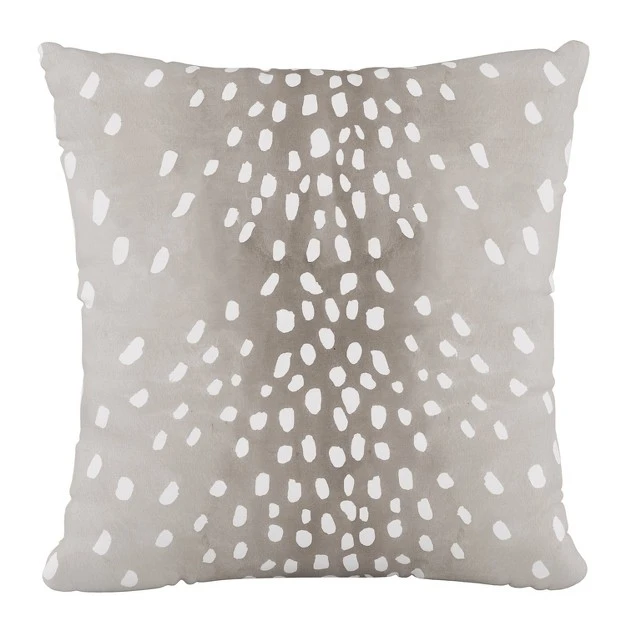 Square Outdoor Throw Pillow Fawn Gray