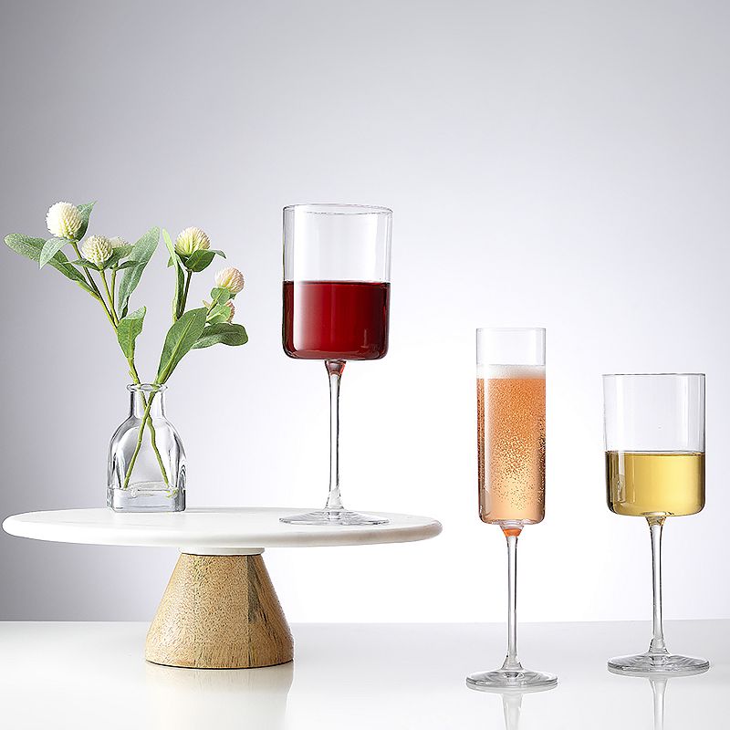 JoyJolt Claire 4-pc. Cyrstal Cylinder Champagne Glass Set