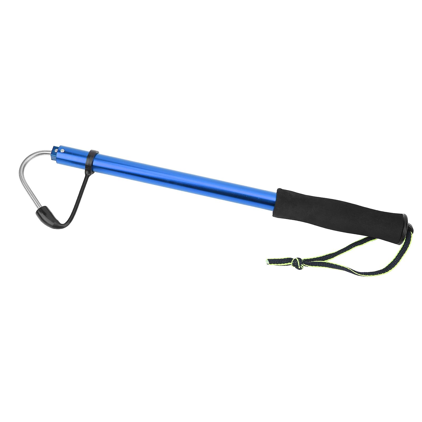 Portable Telescopic Sea Fishing Gaff Aluminum Alloy Pole With Stainless Steel Spear Hookblue 120cm