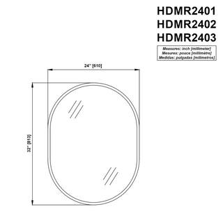 Home Decorators Collection Emmeline 24 in. W x 32 in. H Oval Framed Wall Bathroom Vanity Mirror in Chrome Emmeline MR-C