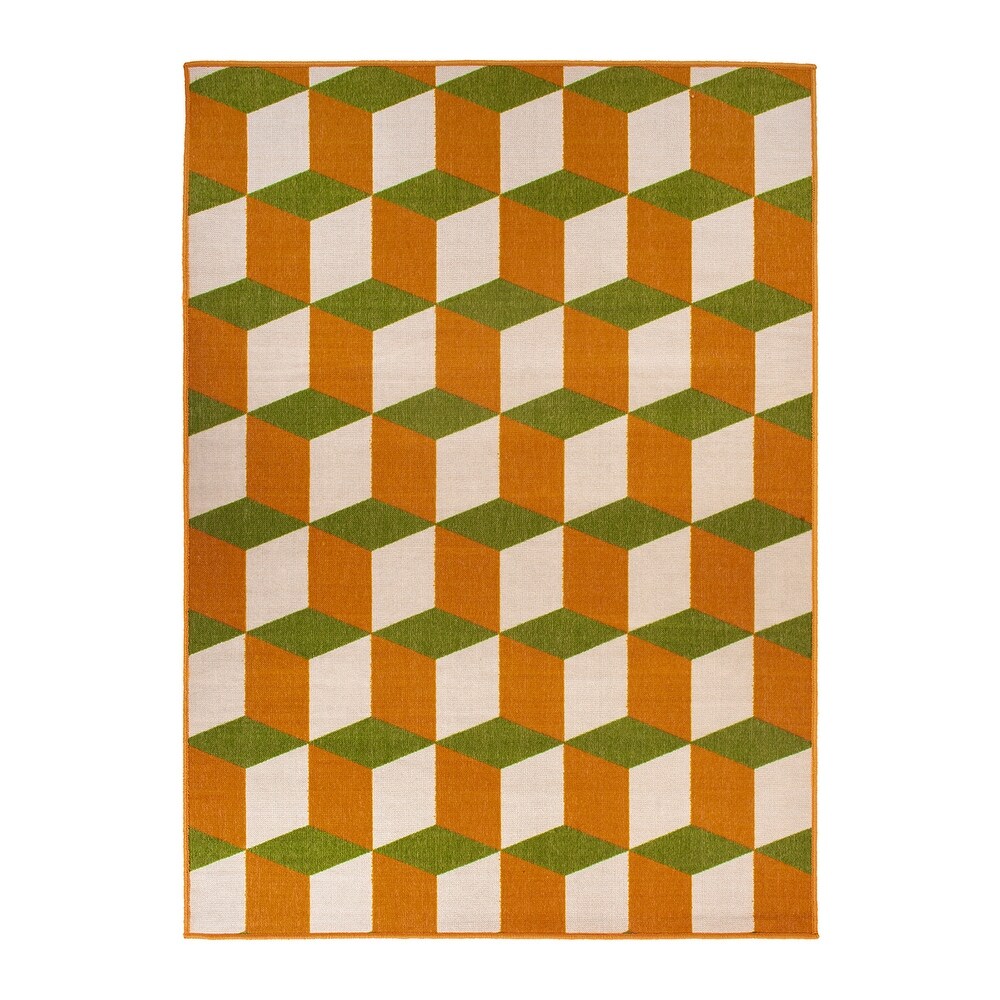 Contemporary Geometric Flatweave Indoor/Outdoor Area Rug