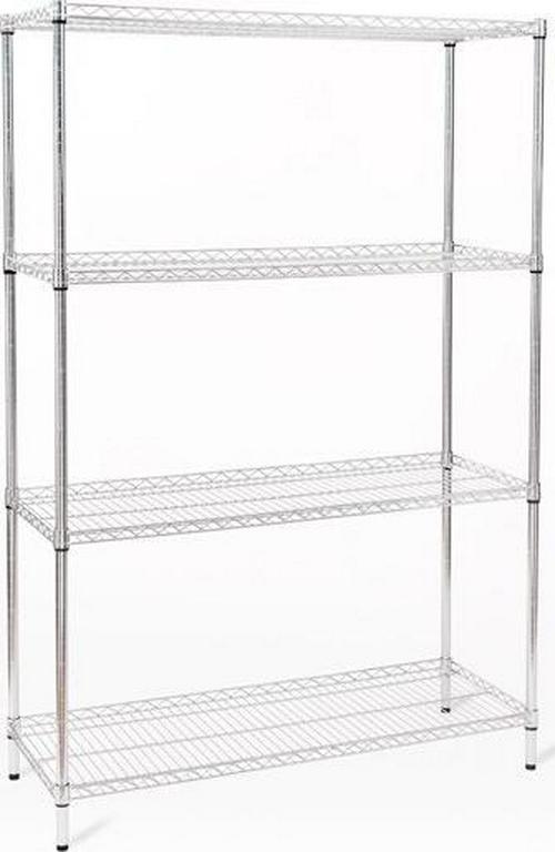 HSS 18 Dx48 Wx72 H， 4 Shelf Heavy Duty Wire Shelving Rack， Chrome Color