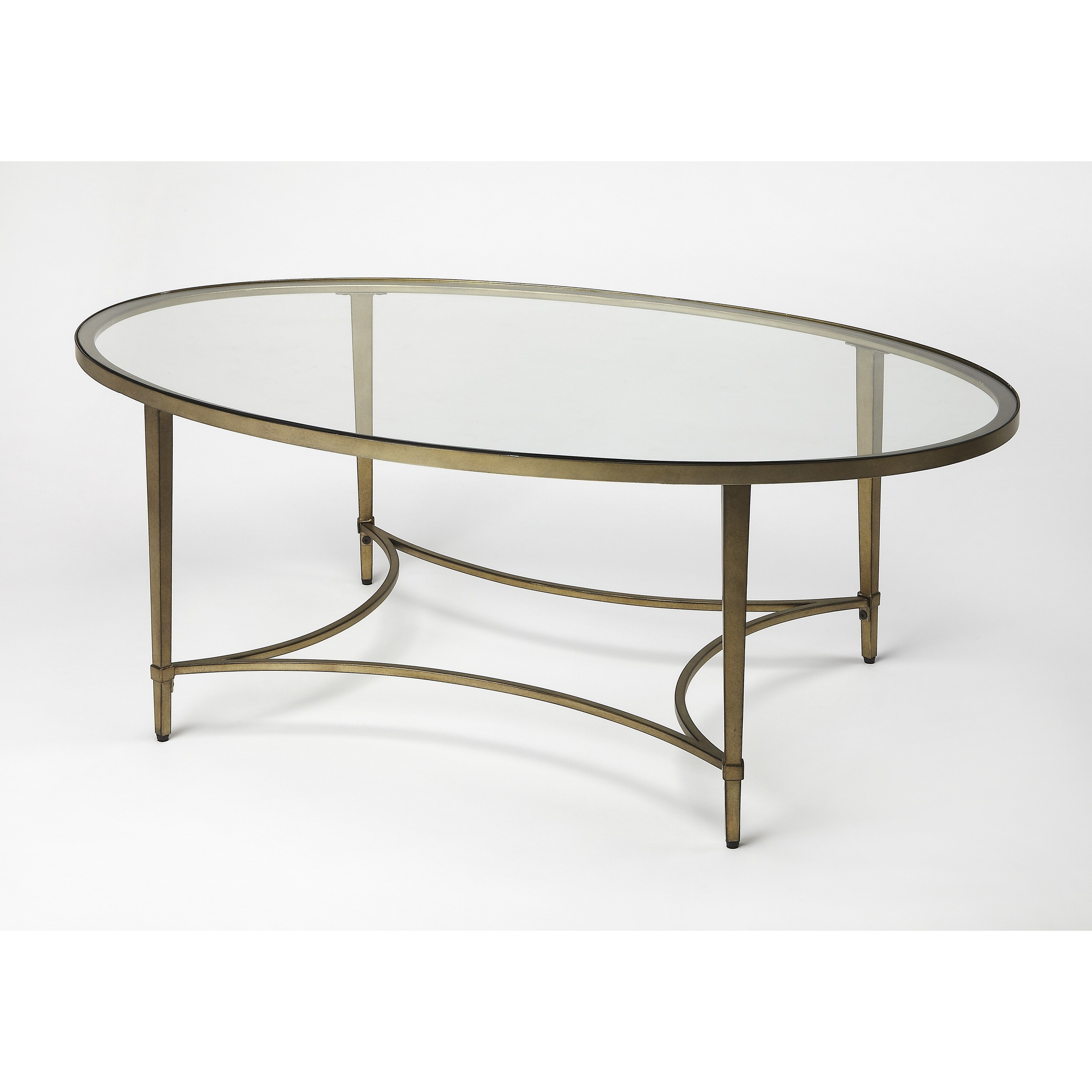 Handmade Monica Gold Oval Coffee Table