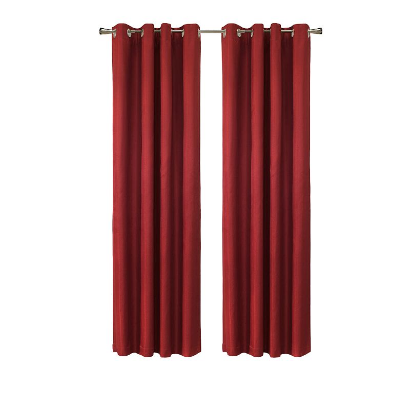 Myne Decor Adora Grommet Curtain Panel Window Dressing 52 x 84 in Red