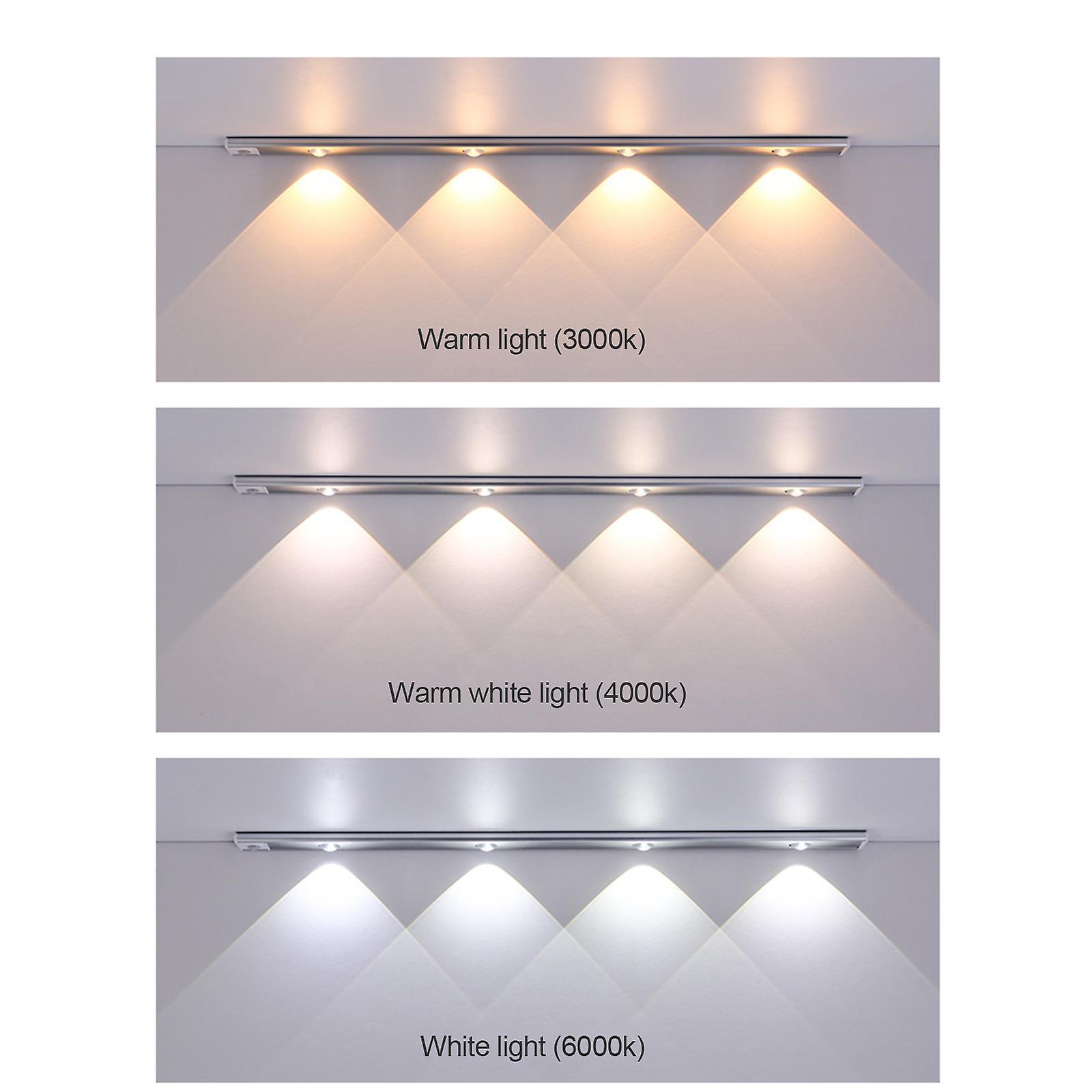 Intelligent Led Human Body Sensor Lamp Rechargeable Lamp Cabinet Cabinet Lamp Bar Space Silver (trichromatic Dimming) 60cm Space Silver (trichromatic