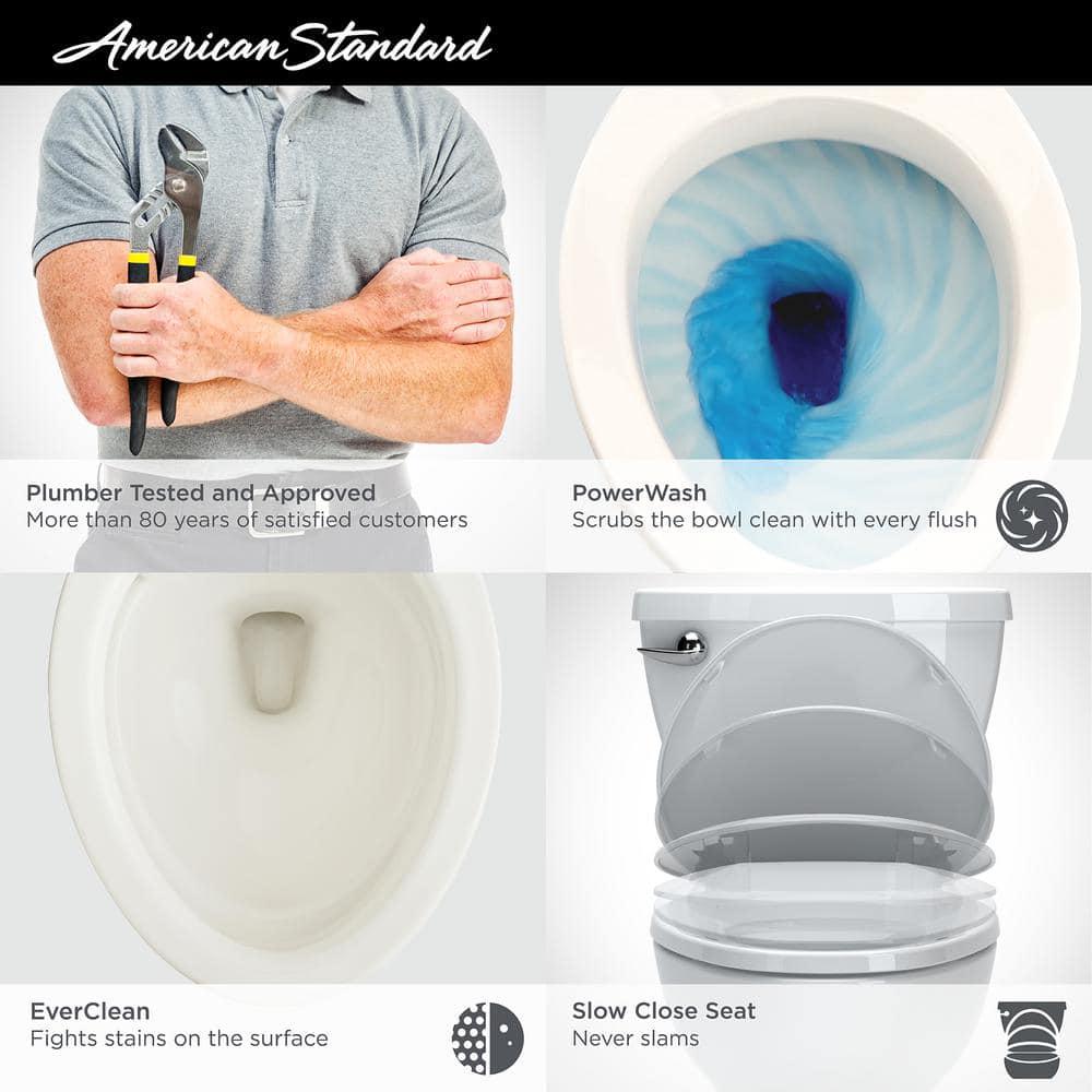 American Standard Cadet 3 FloWise Right Height 2Piece 128 GPF Single Flush Elongated Toilet in White with Slow Close Seat